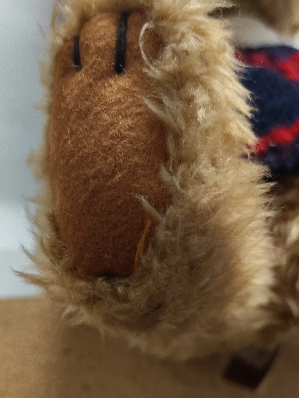 Polo by Ralph Lauren Tan Bear with Navy & Red Knit Sweater